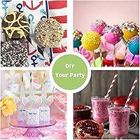 Vista 4 de Pajitas de papel duraderas a rayas negras, pajitas desechables ecológicas de 7.75 pulgadas, biodegradables y compostables, perfectas para divertidas