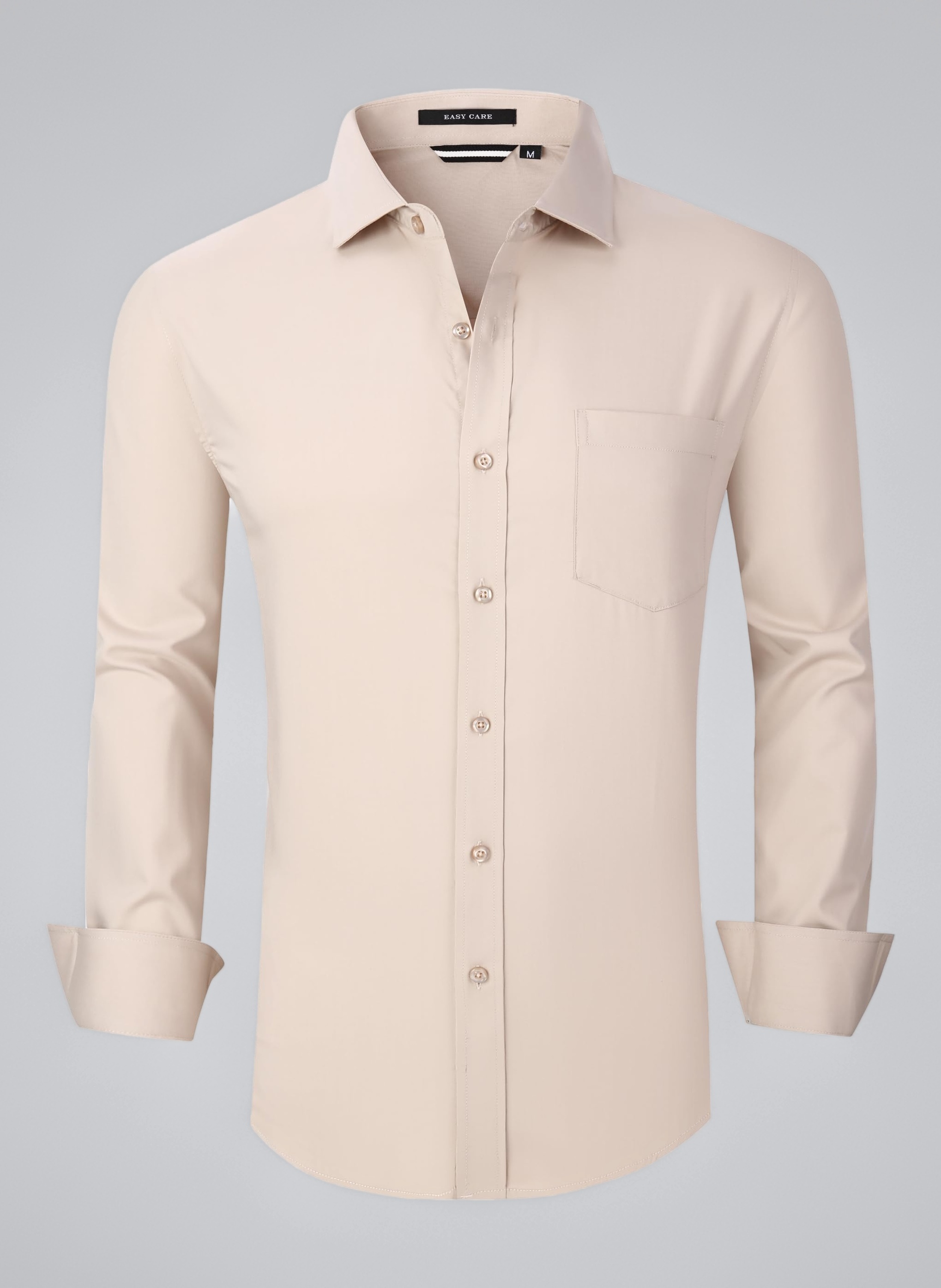 Mens Dress Shirts Wrinkle Free Slim Fit Long Sleeve Men Shirt