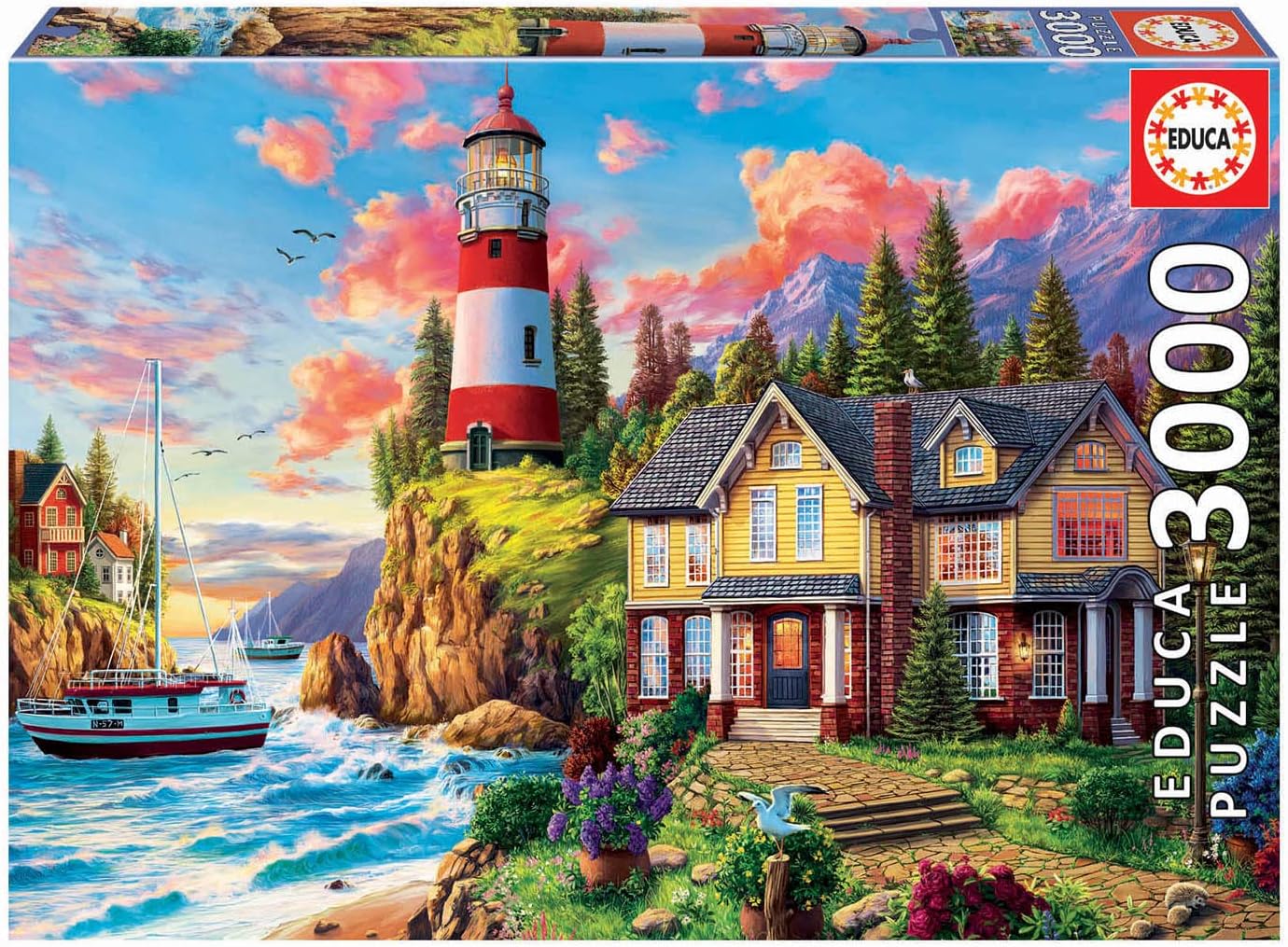Educa Borrás Lighthouse near the ocean 3000 piece Jigsaw Puzzle