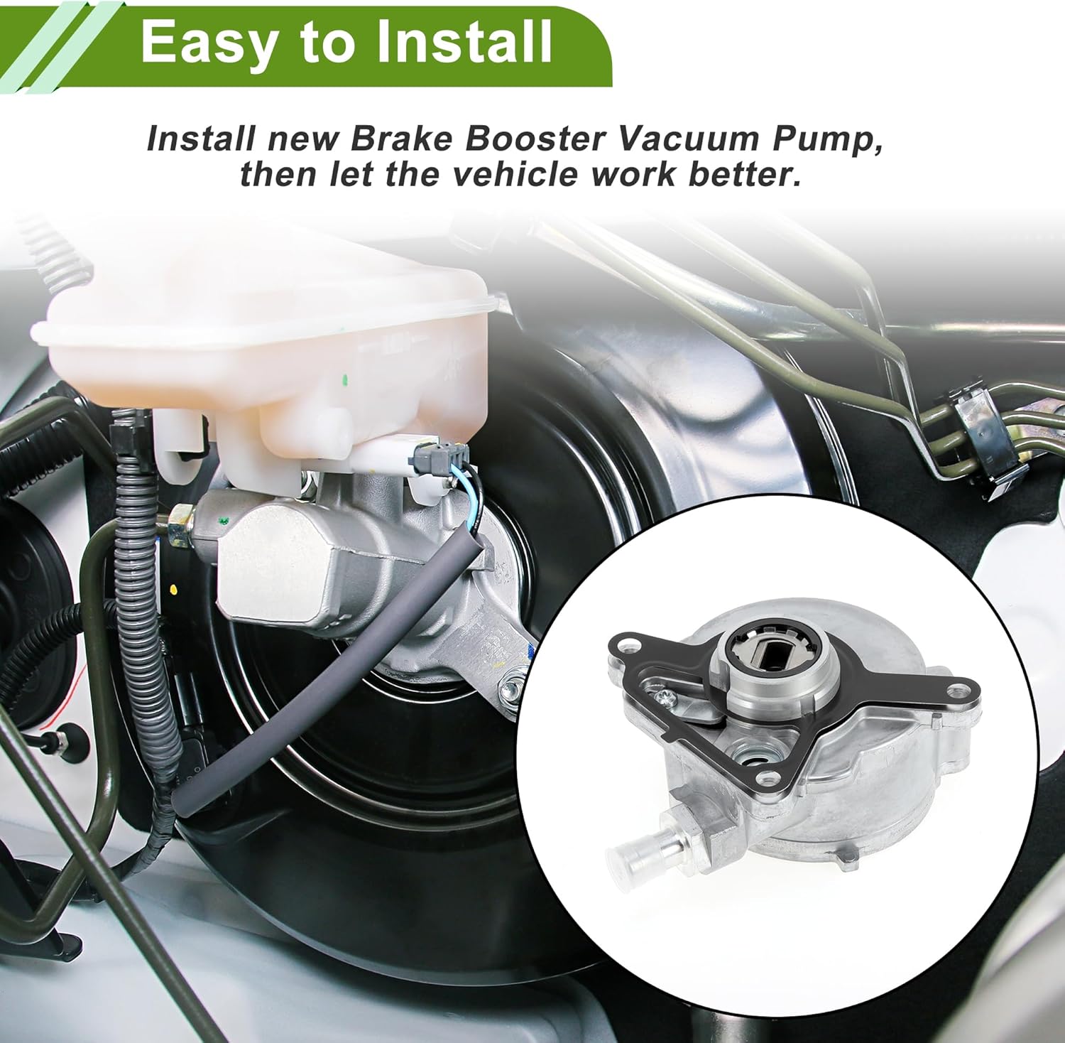 Brake Vacuum Pump No.03H145100B Engine Vacuum Pump for Volkswagen Passat 3.6L 2006-2008 Aluminum Alloy Silver Tone 1 Pc