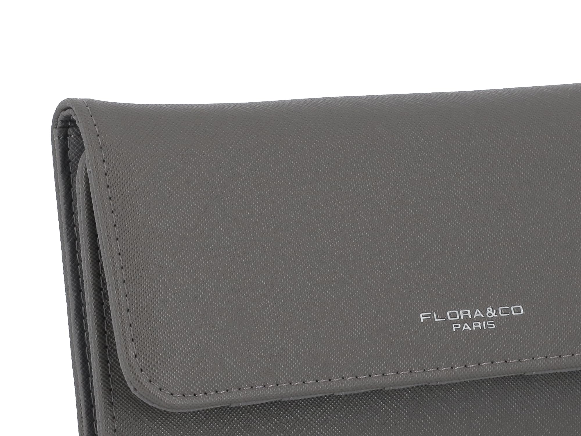 flora & co Portefeuille Femme Rabat Tout-en-Un - Porte-chéquier avec Porte-Cartes et Monnaie 3 en 1 - Compagnon Zippé 3 Volets Grande Capacité Fourre-Tout - Original Mode Tendance - Taupe Foncé