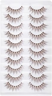 10 pares de pestañas de tira marrón, tiras de...