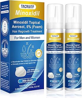 Minoxidil Foam, 5% Topical Minoxidil for Men and Women, Infused with Biotin, Hair Growth Treatment, Supports Thicker and Fuller Hair & Beard, Upgraded version (Minoxidil Foam 4.22Oz, 2-Month Supply)