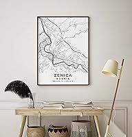 Vista 8 de Mapa de Zenica, Bosnia, Light 2 (12x16)