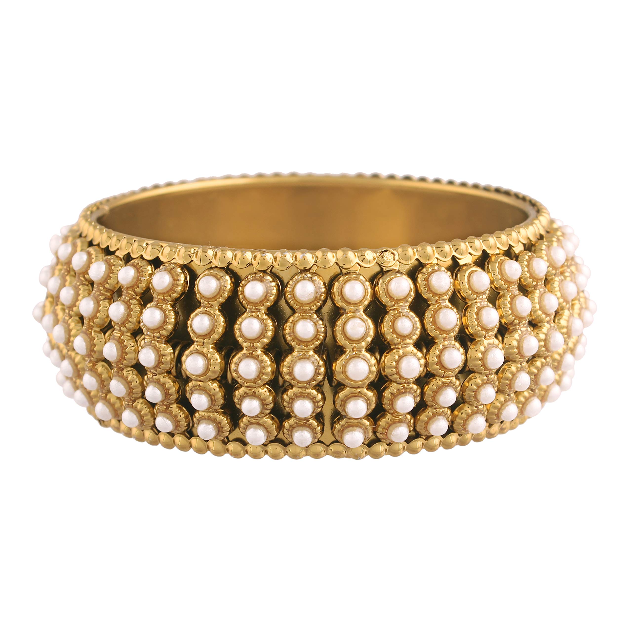 I Jewels 18K Gold Plated Intricately Handcrafted Kada Embellished with Pearls For Women (ADB426-a) (Pack of 1) (B08S6TZPZS) Amazon Price History, Amazon Price Tracker