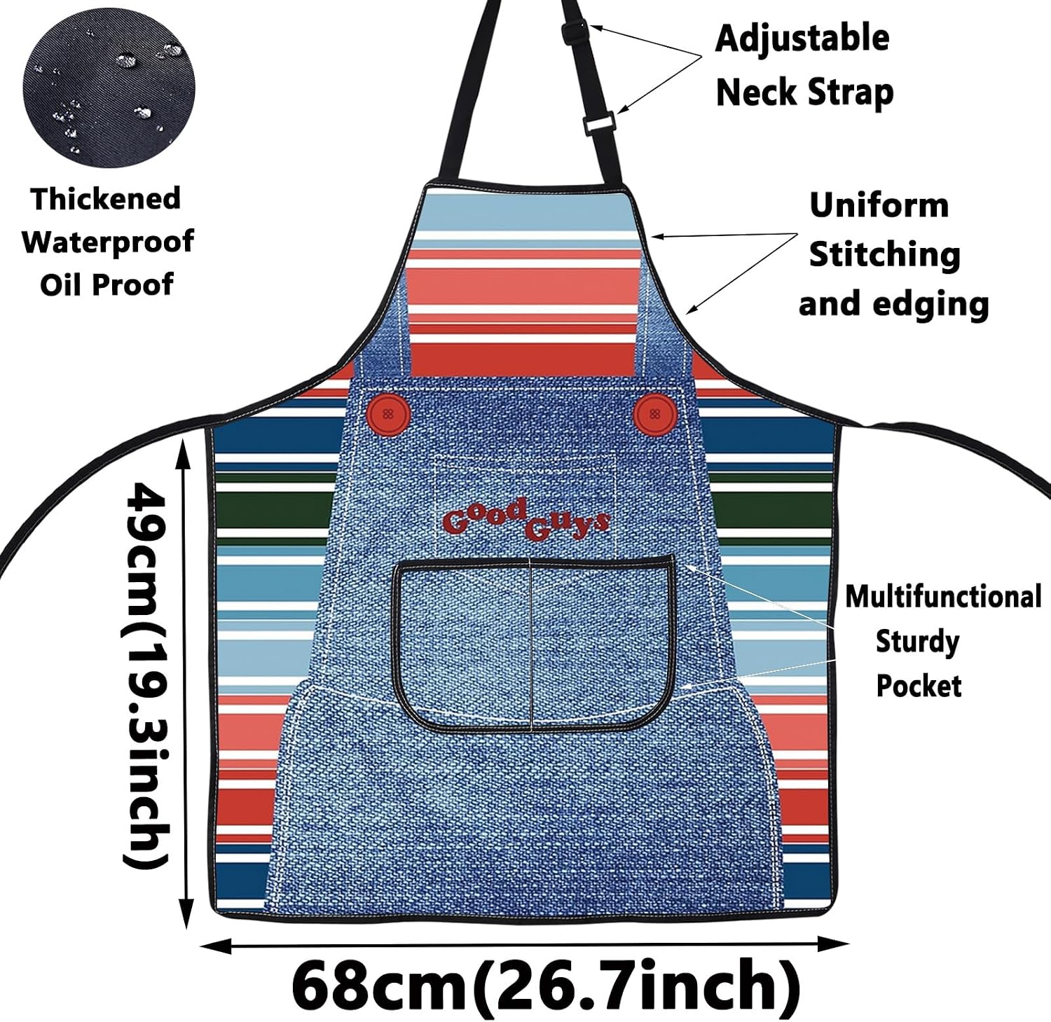 WZMPA Killer Doll Cooking Apron Murderous Toy Fans Gift Evil Doll Bride Grilling Apron Killer Doll Merch image 2