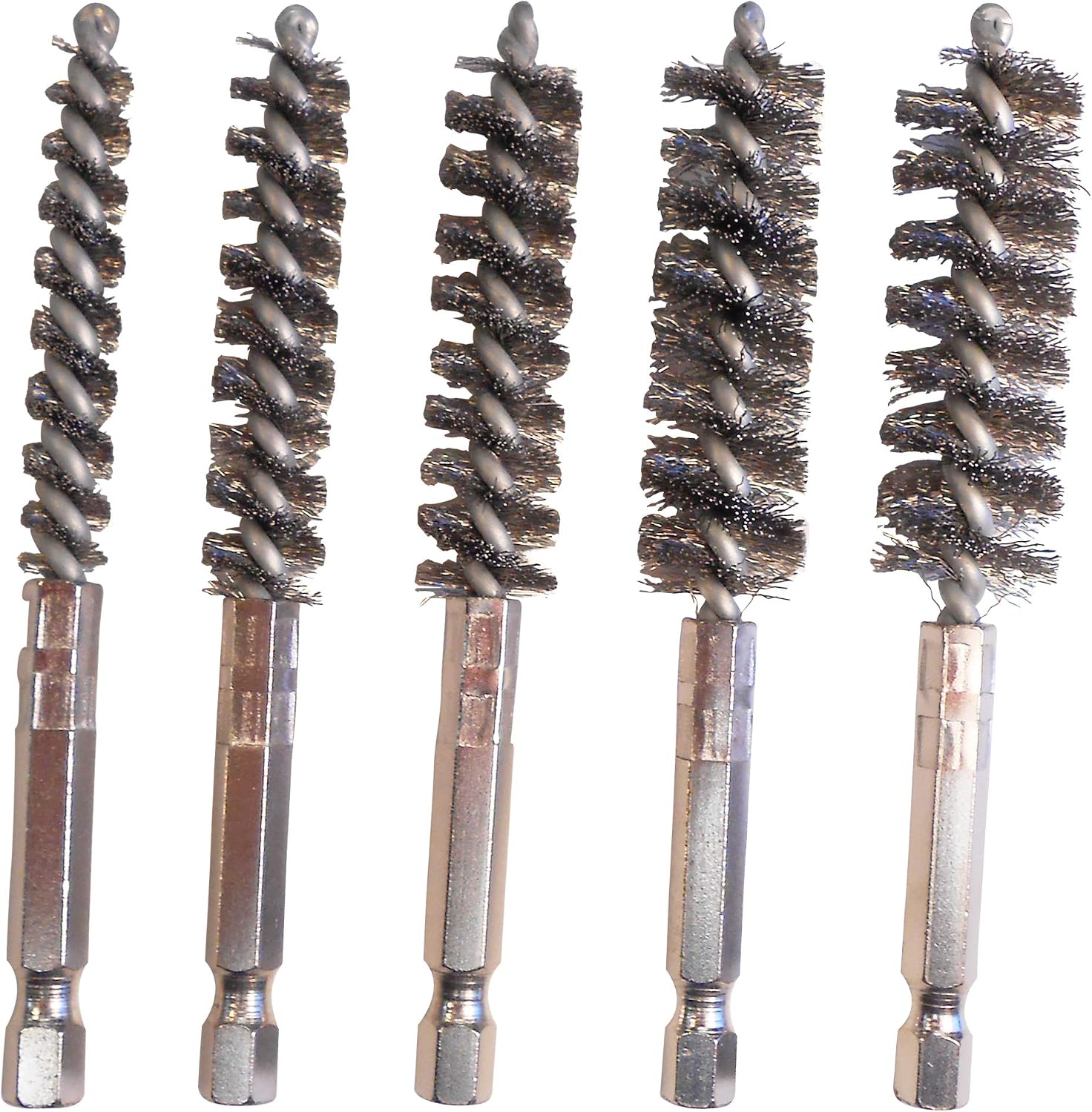 Stainless Steel Barrel, Pipe,Hole, Internal and Thread Cleaning Brush 5 Piece Pack