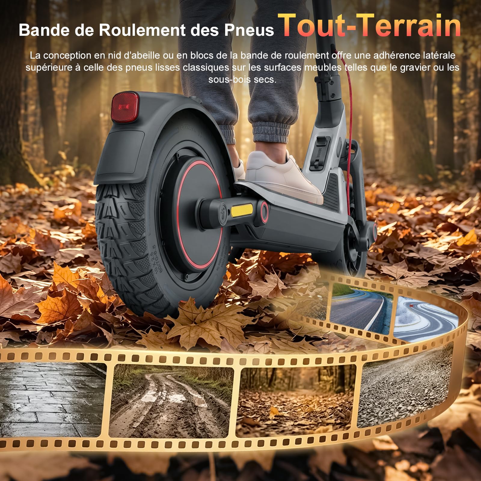 Lot de 2 pneus pleins 60/70-6,5" - 10" - En caoutchouc solide - Pour scooter électrique Ninebot Max G30/Max G30D/Max G30D2 - Pneus de rechange complets - Antidérapants - Anti-crevaison - Noir