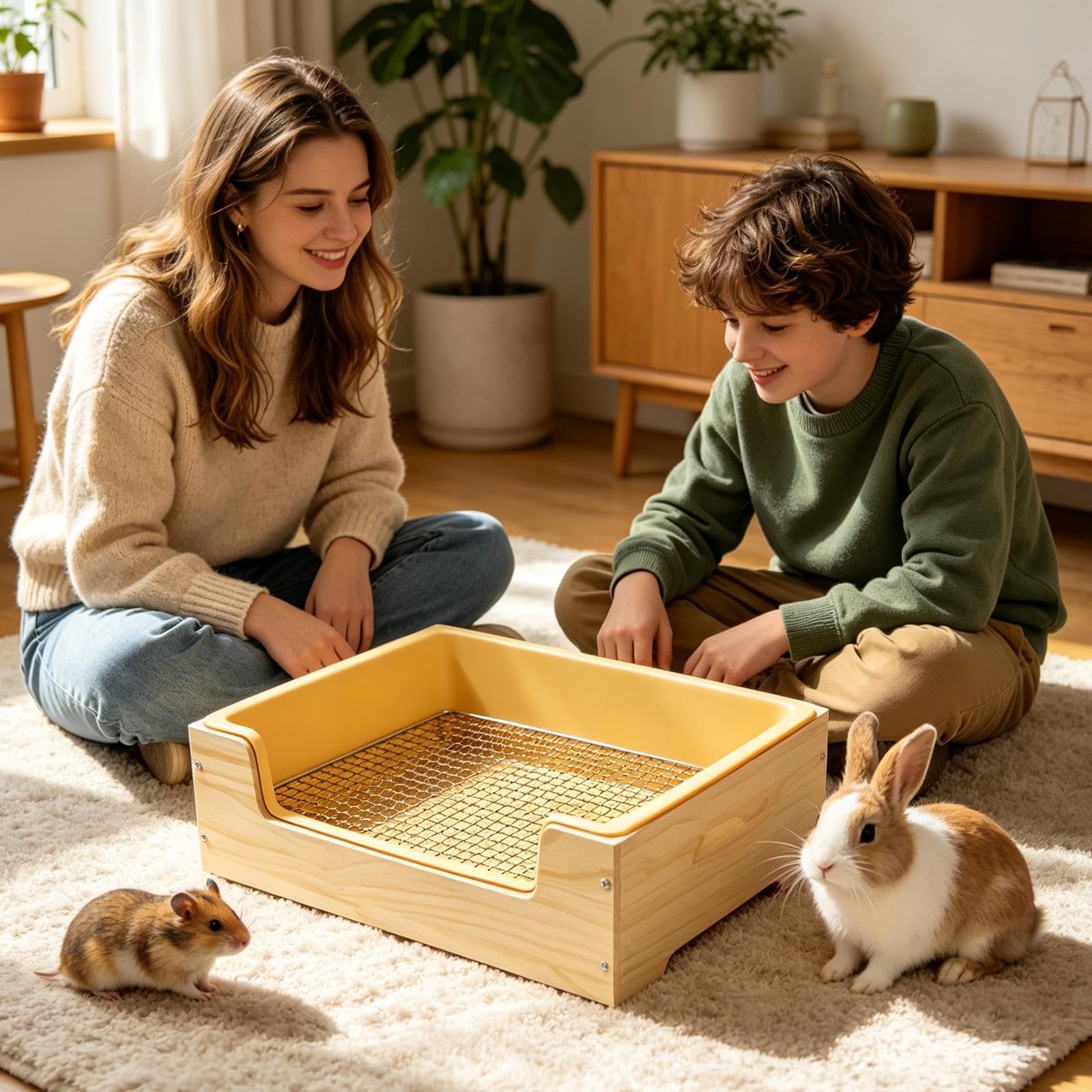 Lettiera per Furetti Griglie in Acciaio Inossidabile Ingresso Basso | Vaschetta Igienica Per Piccoli Animali Uso Domestico E Pet Shop, Gerbillo, Furetto, Cincillà, Riccio