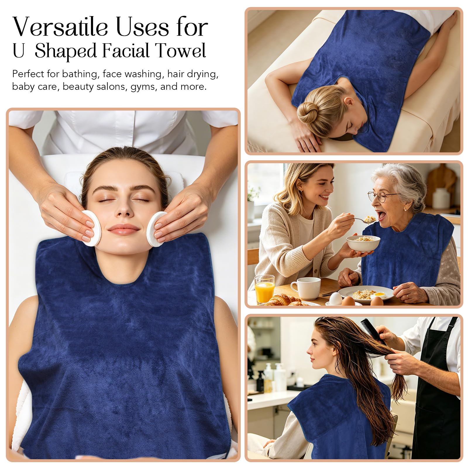 SINLAND Microfiber Esthetician Facial Towels with Split Design