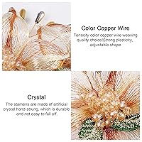Vista 5 de Pasadores para el cabello, pinzas de alambre de cobre con flores de cristal, pasadores de diseño de alto nivel tejidos a mano de 3.93 pulgadas