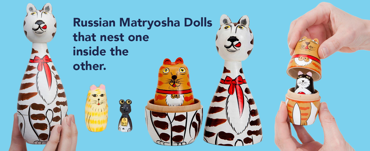 Amazon.com: Bits and Pieces - Cleo & Friends Nesting Cats-Hand