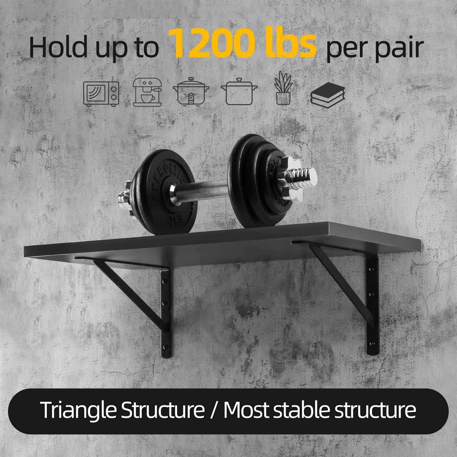 HOME MASTER HARDWARE Heavy Duty Shelf Brackets 12 inch x 8 inch Metal