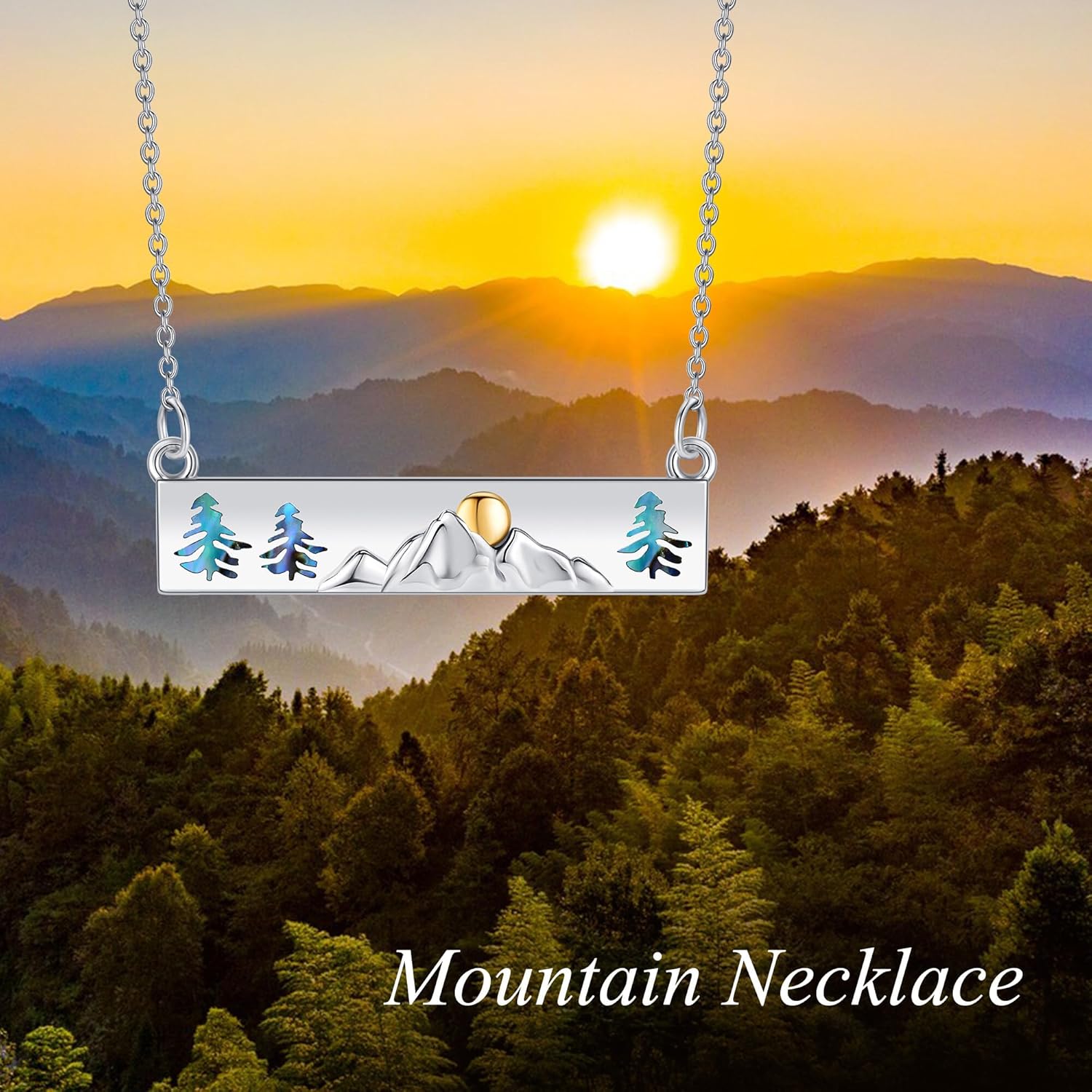 Mountain Necklace Sterling Silver Nature Mountain Pendant Necklace Jewelry Gift for Women Hikers Campers Climbers and Nature Lovers - Image 6