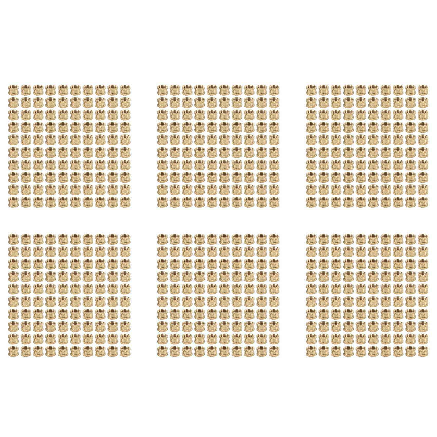 Jnchdghwa Women's Brass Color M3 X 3Mm Thread Brass Knurled Threaded Insert Embedment Nuts 600Pcs
