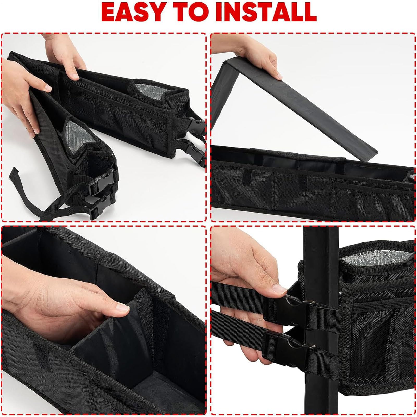 Club Cart - Cestino portaoggetti interno anteriore, isolato, senza fori, con scomparto refrigerante, per donne e uomini, per club, garage, cruscotto