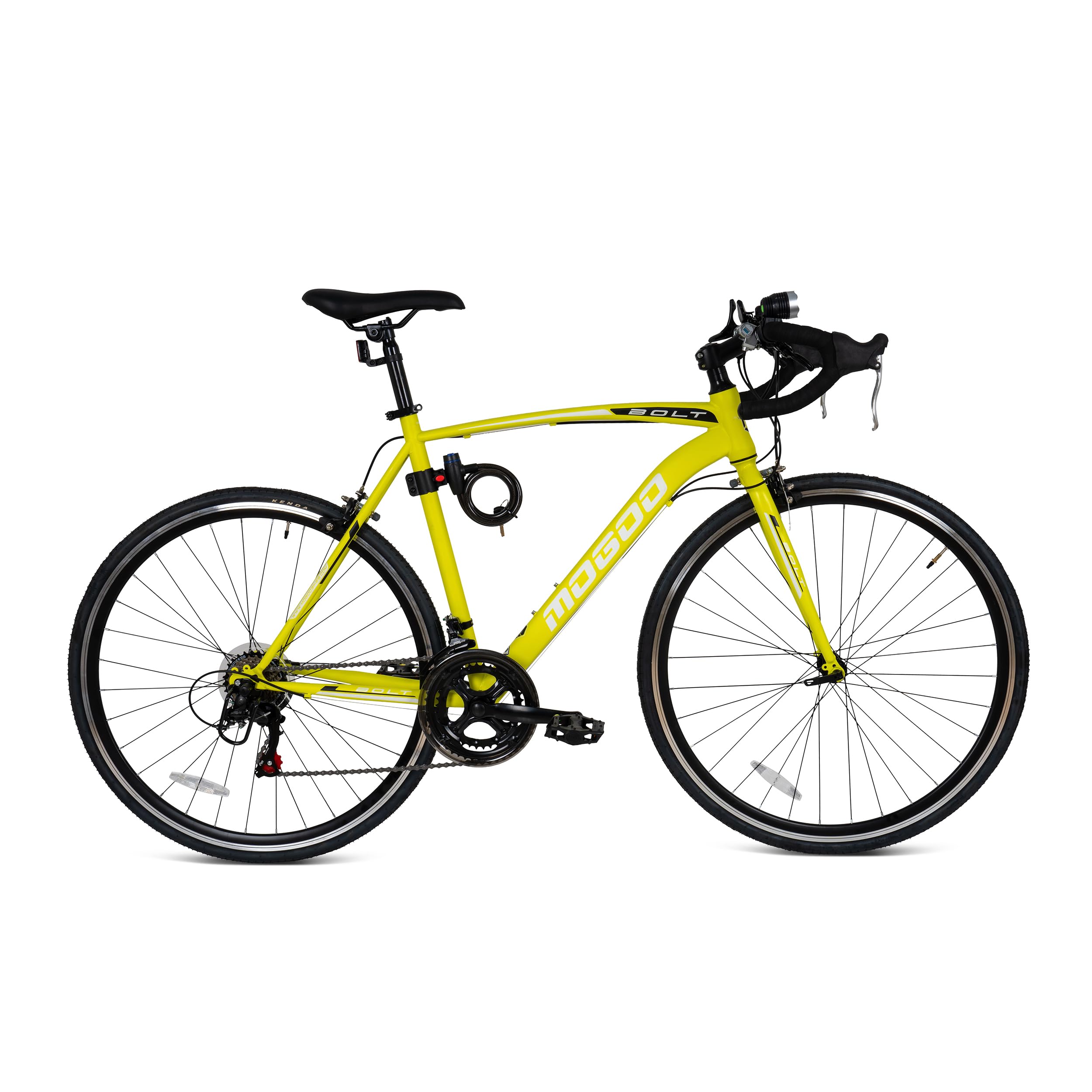 Mogoo Bolt 700C Road Bike, 14 Speed Shimano Drivetrain, Lightweight Steel Frame Adult Racing Bicycle, Kenda Tires, Caliper Brakes, Cycle For Men Women, Bicycle-Men Adult