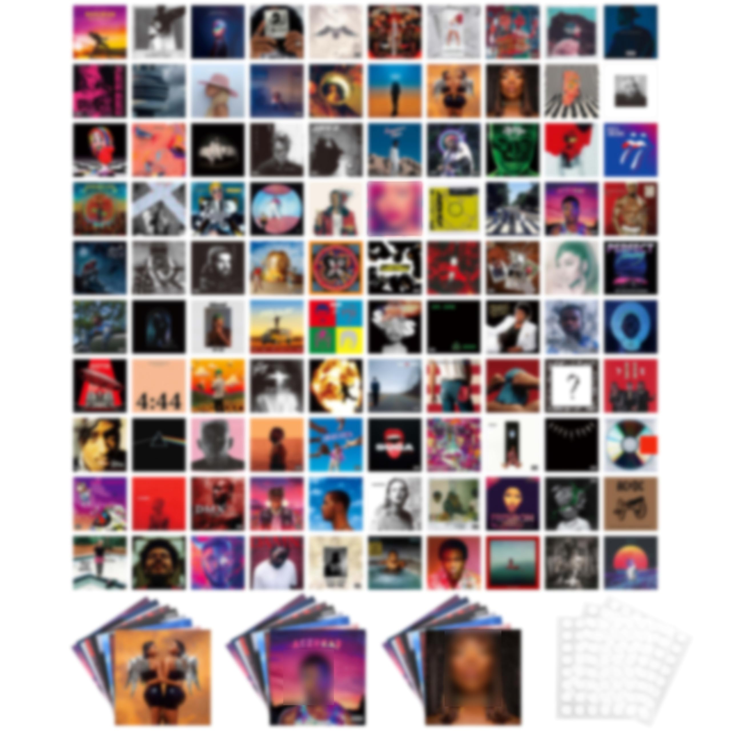 LAPNOXX 100 Pcs Album Cover Poster Aesthetic Pictures Wall Collage Kit, 5x5 inch Aesthetic Room Decor, Album Cover Posters Collage Kit for Bedroom Decor, VSCO Room, Photo Wall, Album Cover Art Posters