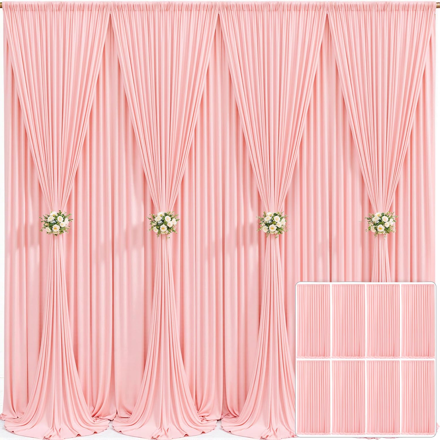 10x10 Champagne Backdrop Curtain for Parties Wedding Baby Shower Wrinkle Free Photo Curtains Backdrop Drapes Fabric Decoration for Bridal Shower 5ft x 10ft,2 Panels — view 32
