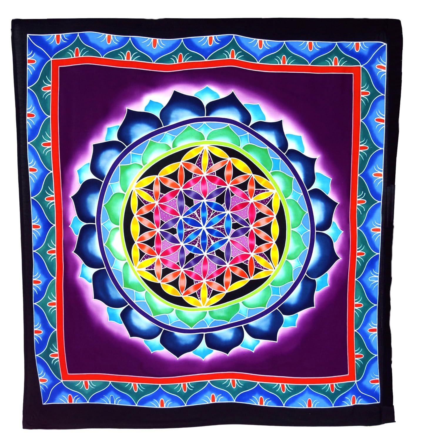 Tissu mural pour masquer un mur abime decoration rapide fleur de vie