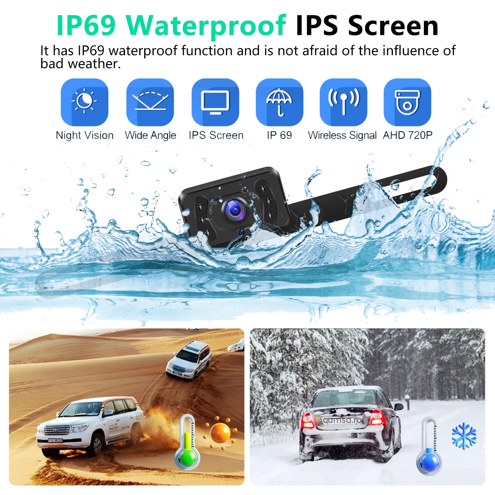 LED Caméra De Recul Avec Un Angle Ultra Large De 170 Degrés Caméra