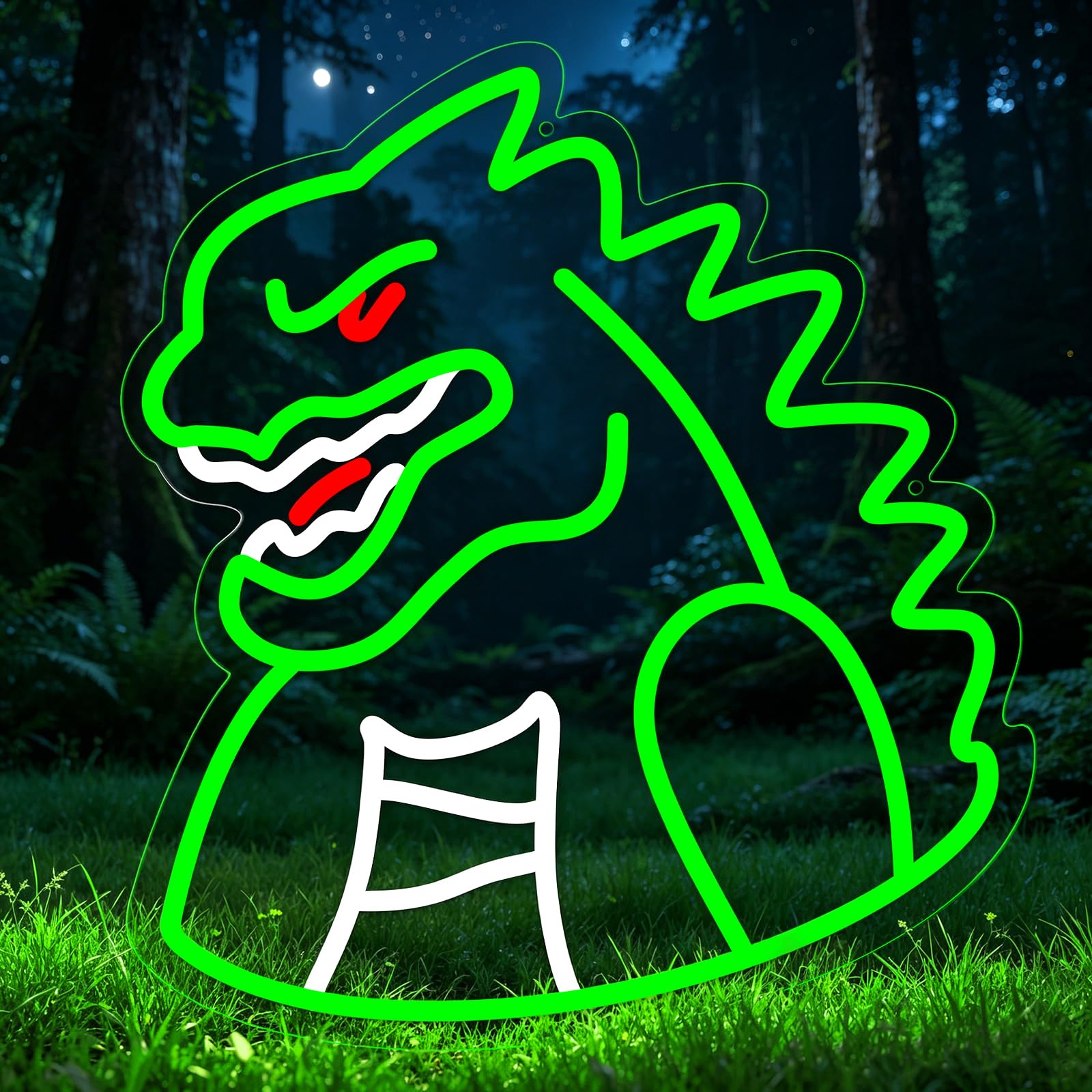 Monster Neon Sign Lights for Wall Decor, Dinosaur LED Sign for Room and Man Cave Decor, Dimmable Powered LED Signs for Boys Bedroom, Party, Birthday, Christmas Gift