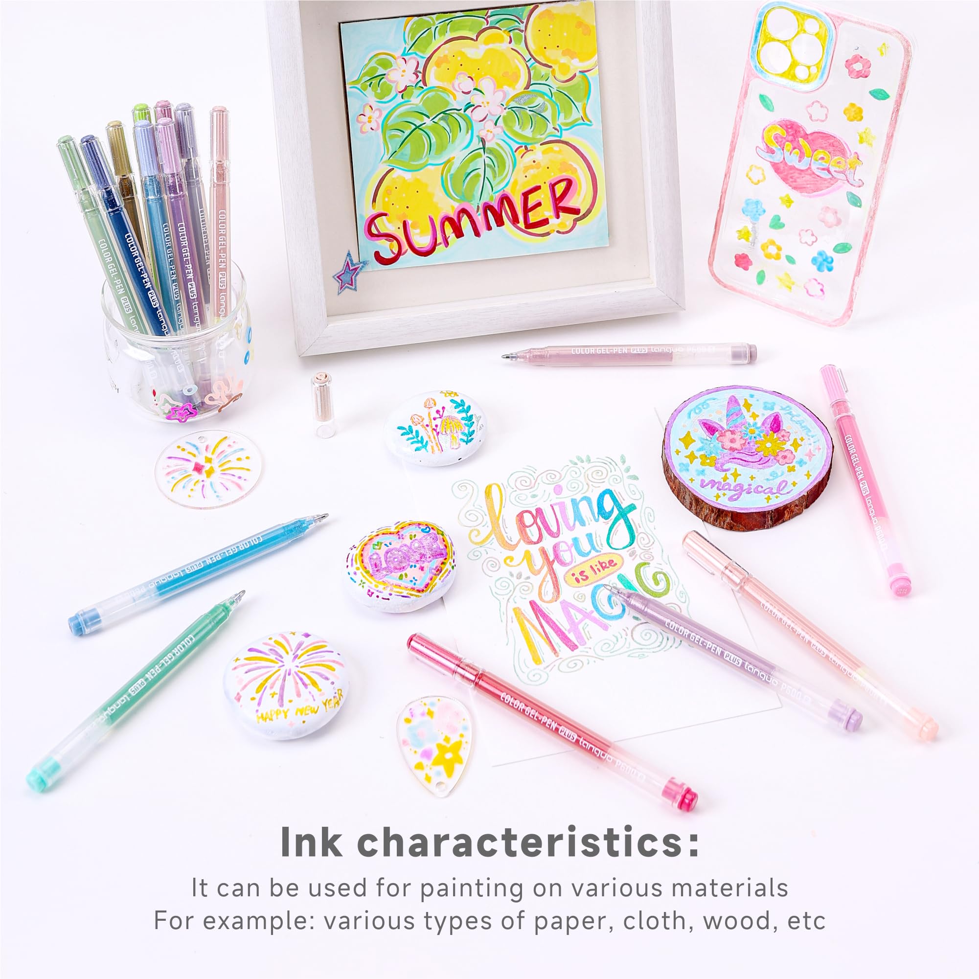 languo Stylos Gel Pailletés pour Coloriage, Set de 54 Couleurs à Effet Scintillant Spécial, Stylos Gel Multi-Paillettes pour Dessin, Doodling, Journal Créatif et Loisirs Créatifs