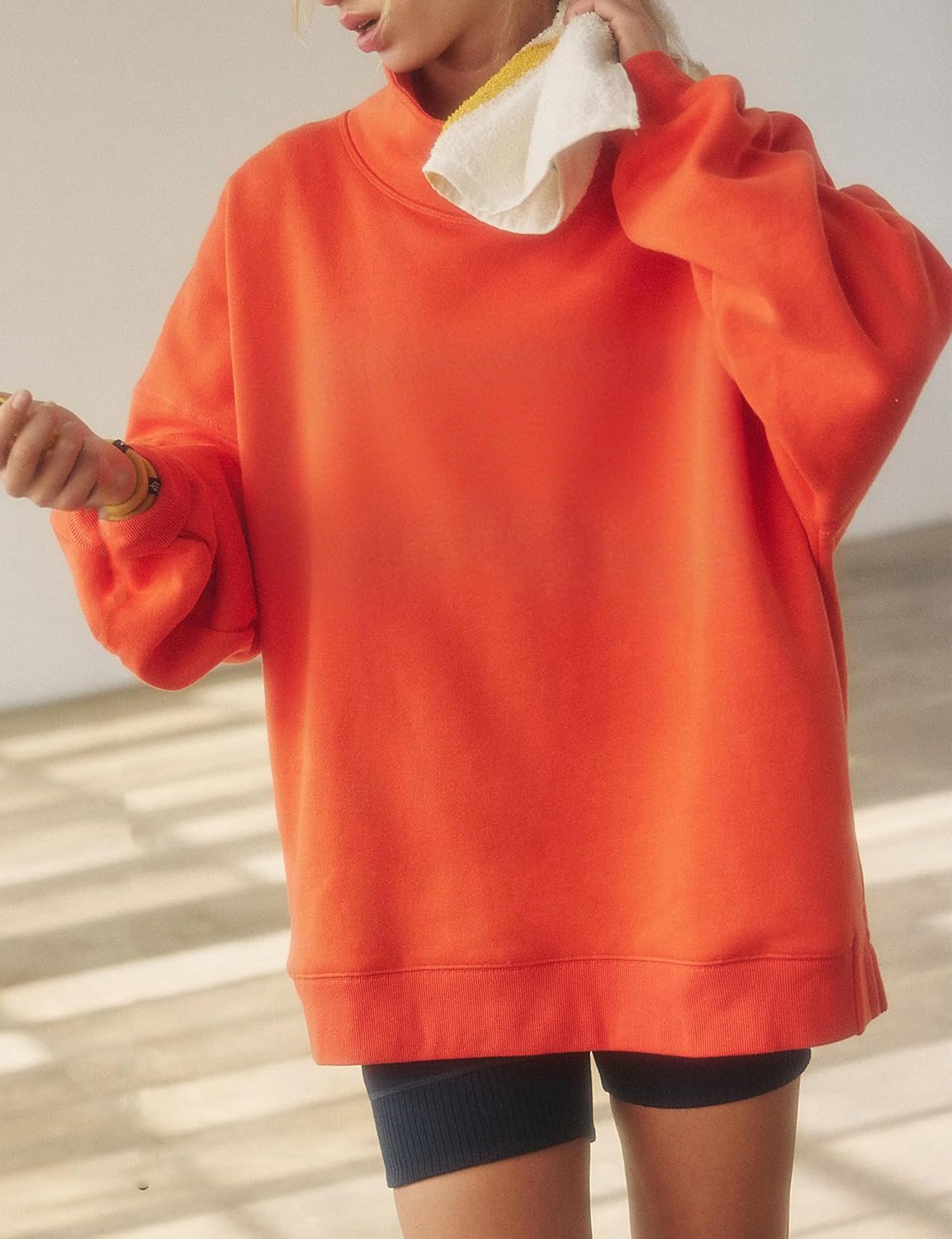 Mock Neck Sweatshirt Women Oversized Fleece Long Sleeve Turtleneck Tops Mockneck Sweatshirt 2026 Casual Pullover - Image 4