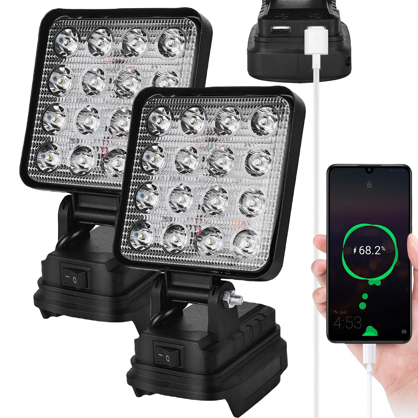 Led-acculamp voor Makita 14,4 V-18 V LXT (geen accu), led-schijnwerper