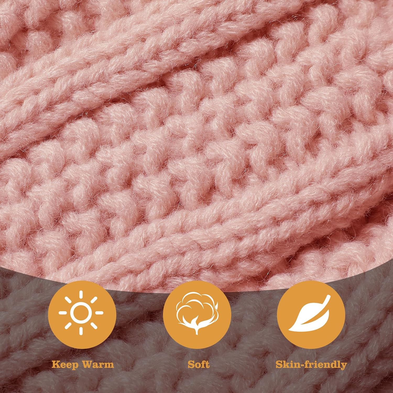 Passionbility Winter Beanie Hat Circle Scarf Touchscreen Gloves Set, Snow Knit Skull Cap, Warm Thick Fleece Lined Neck Warmer - Image 5