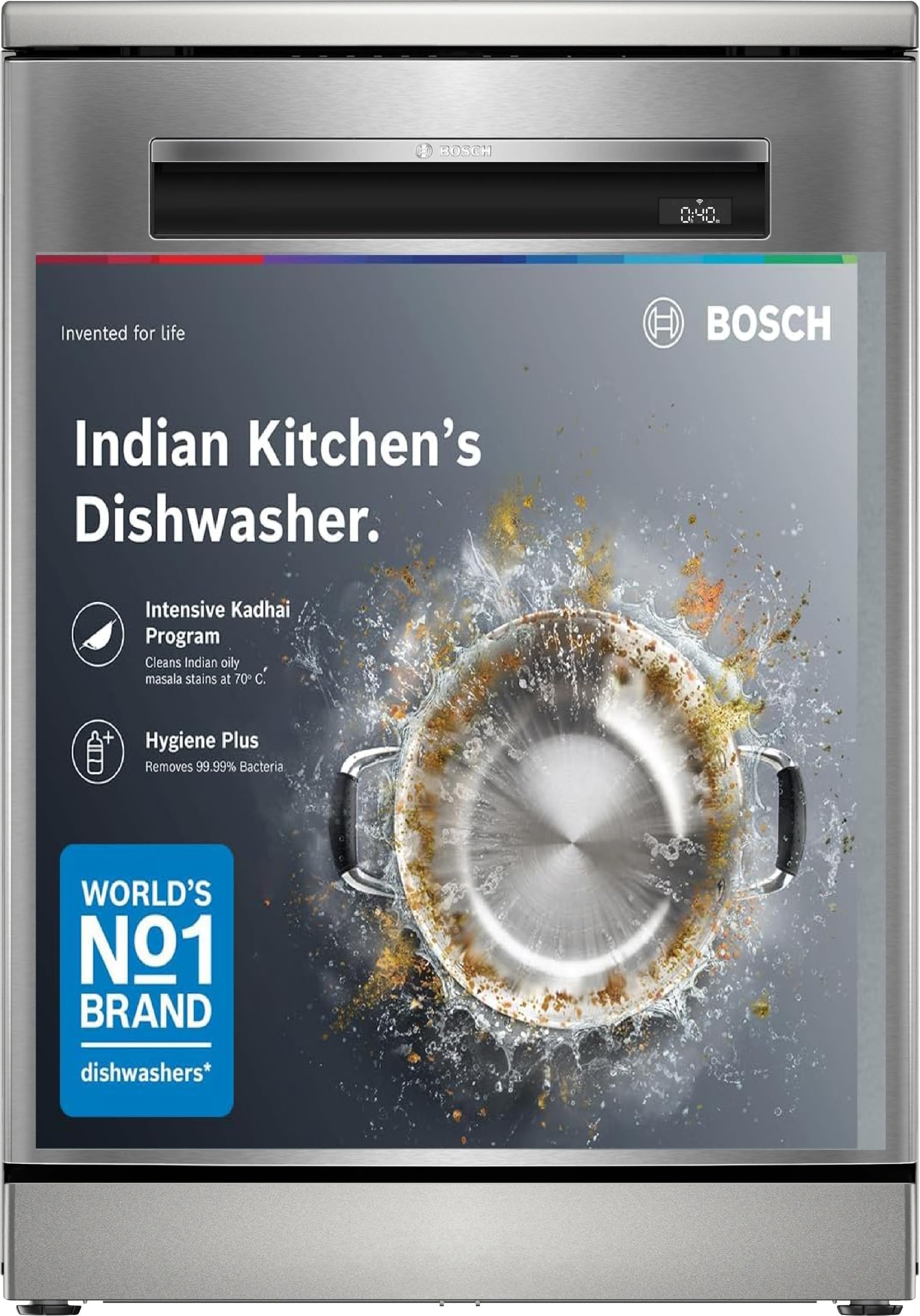 Bosch Series 6 15 Place Settings Free Standing Dishwasher with Zeolith Drying, Home Connect Wi-Fi, Intensive Kadhai Program, EcoSilence Drive, Anti-Fingerprint Finish, SMP6HMI00I, Brushed Steel-image-31