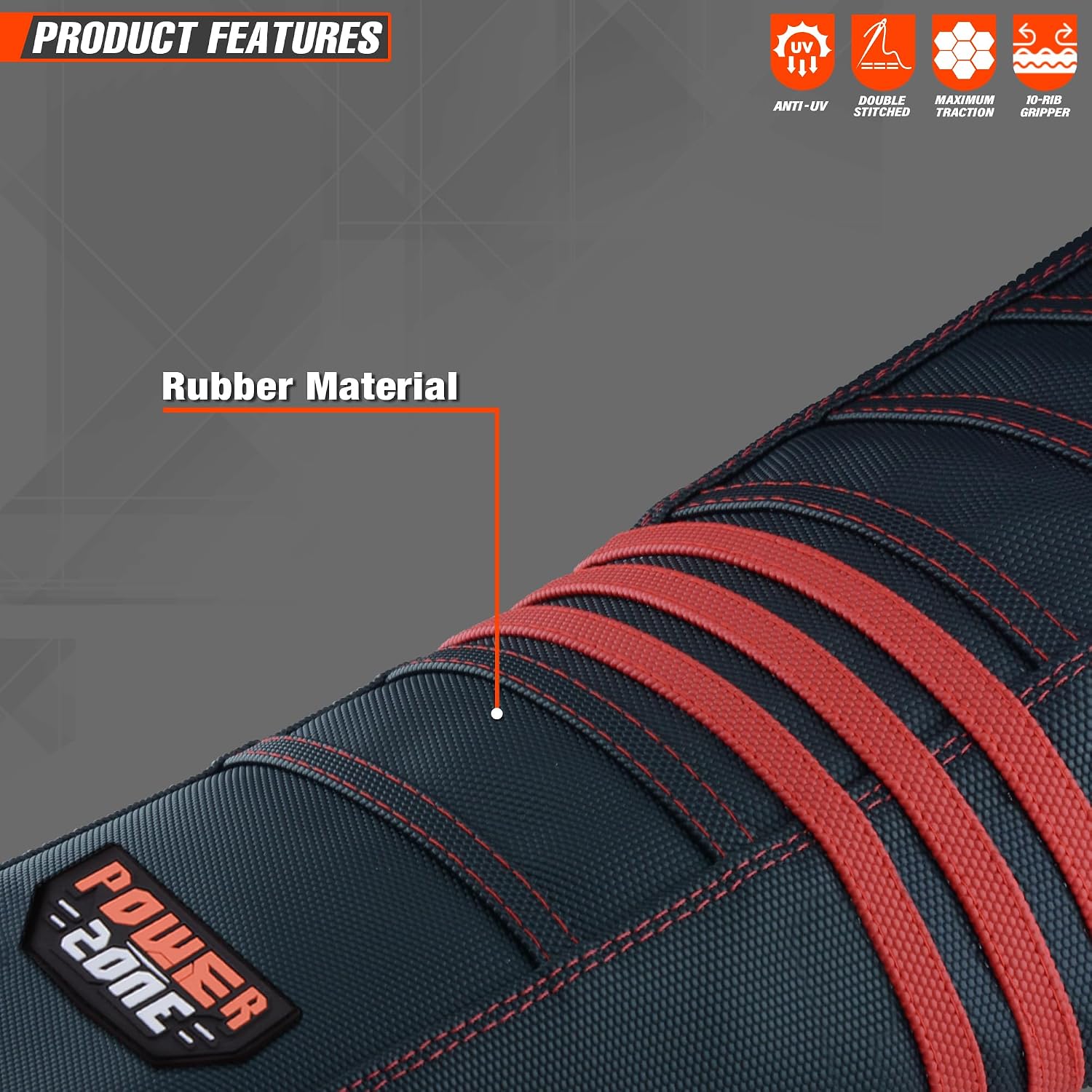Universal Gripper Dirt Bike Seat Cover - Ribbed Dirt Bike Seat Cover for Motorcycle Enduro Red