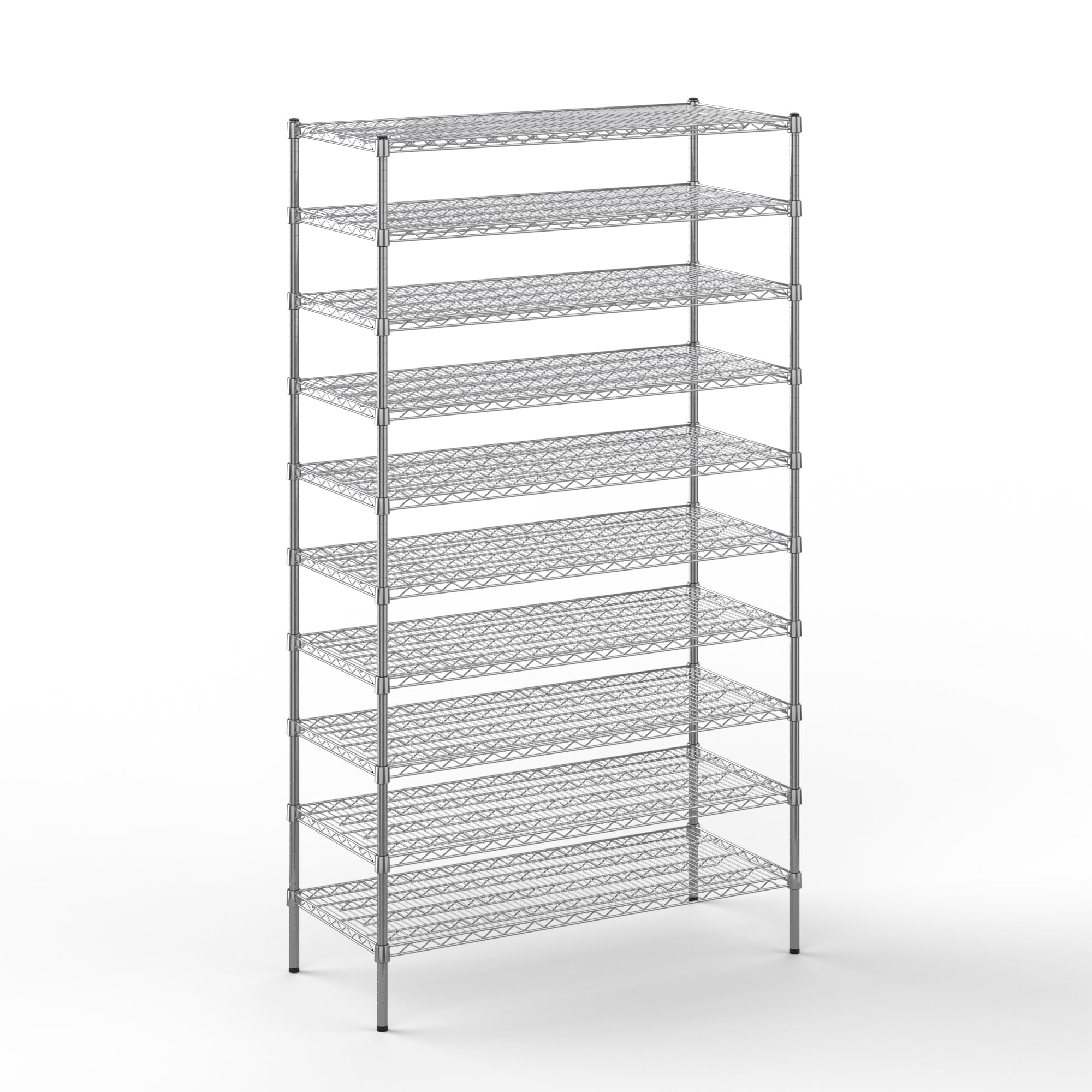 21" Deep x 48" Wide x 86" Height Wire Shelving Kit | 10-Tier | NSF Commercial Storage Rack Unit