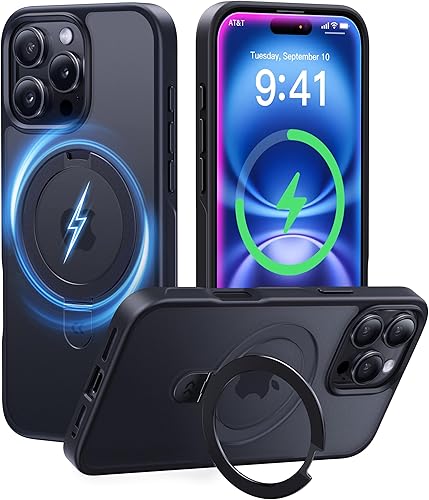 CASEKOO Funda con anillo magnético oficial original para iPhone 15 Pro Max protección militar contra caídas compatible con MagSafe Funda delgada