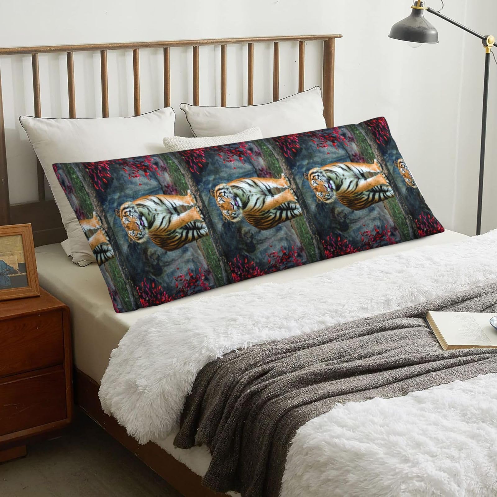 The Tiger, Body Pillow Cover with Zipper,Long Body Pillowcase 20 x 60 in