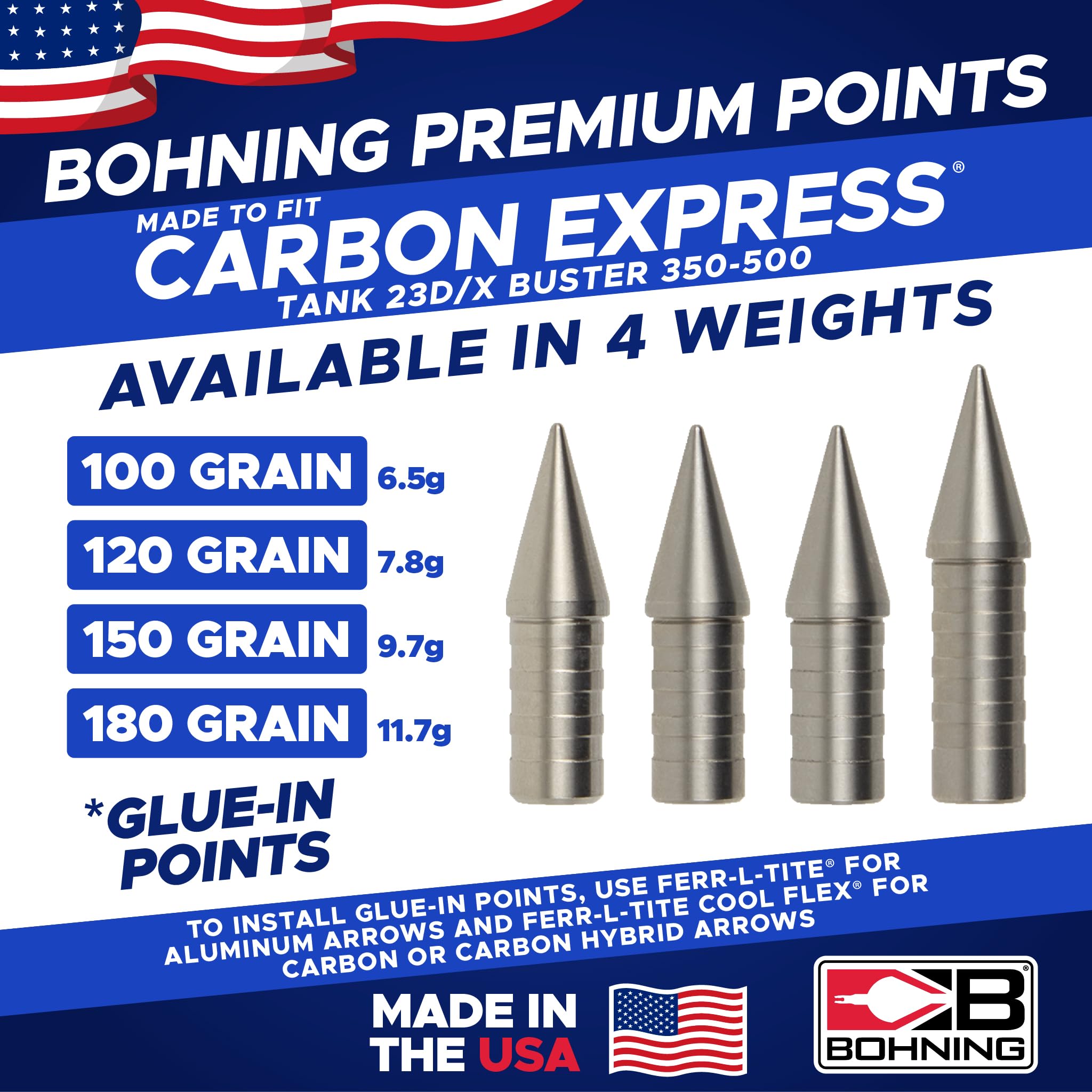 BOHNING Screw in Bullet Point, 11/32