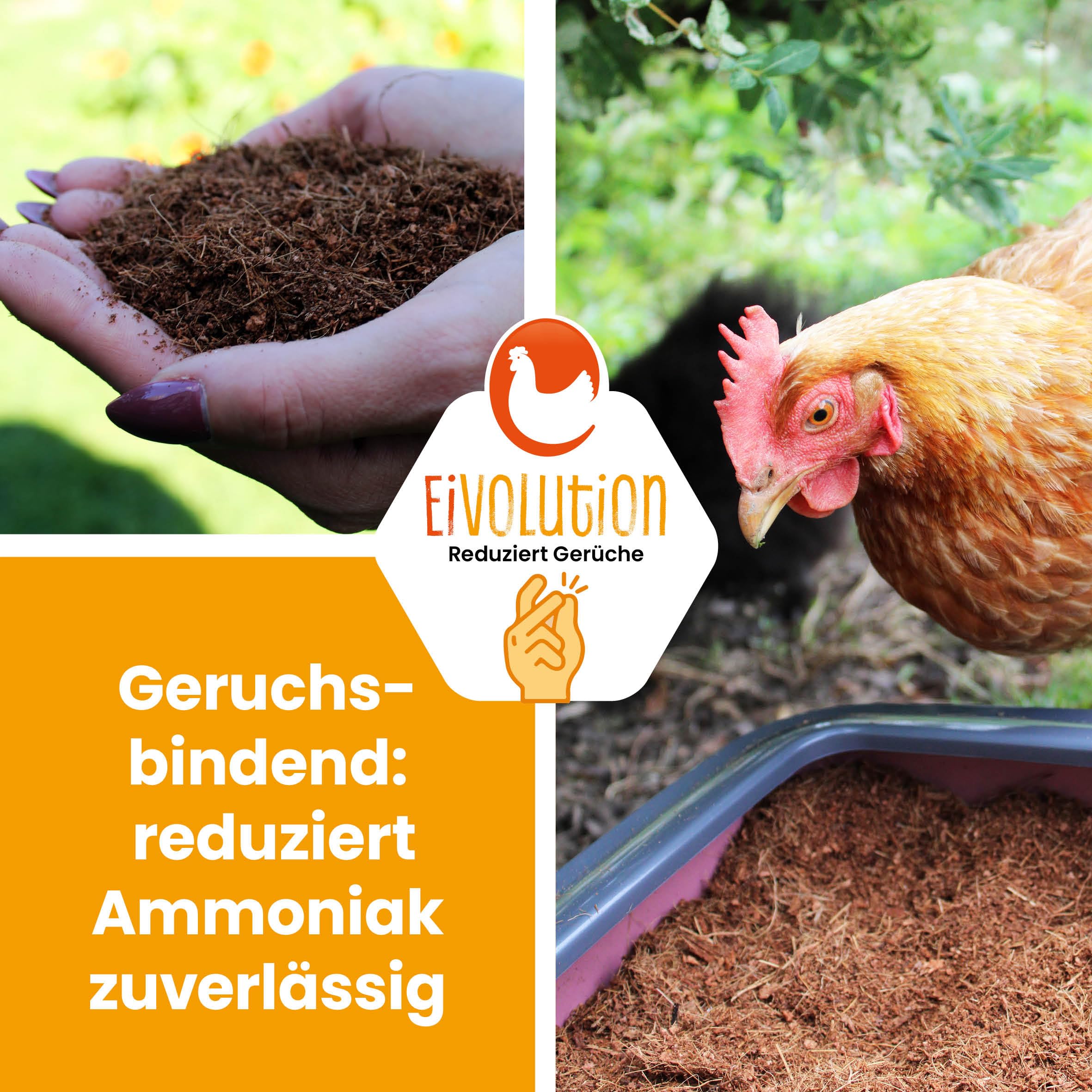 Kokoseinstreu 18 kg (2 x 9kg) aus Kokosfasern für Hühner, Wachteln und Kleintiere, hohe Saugkraft, geruchsbindend, hypoallergen, für Stall und Innenbereich