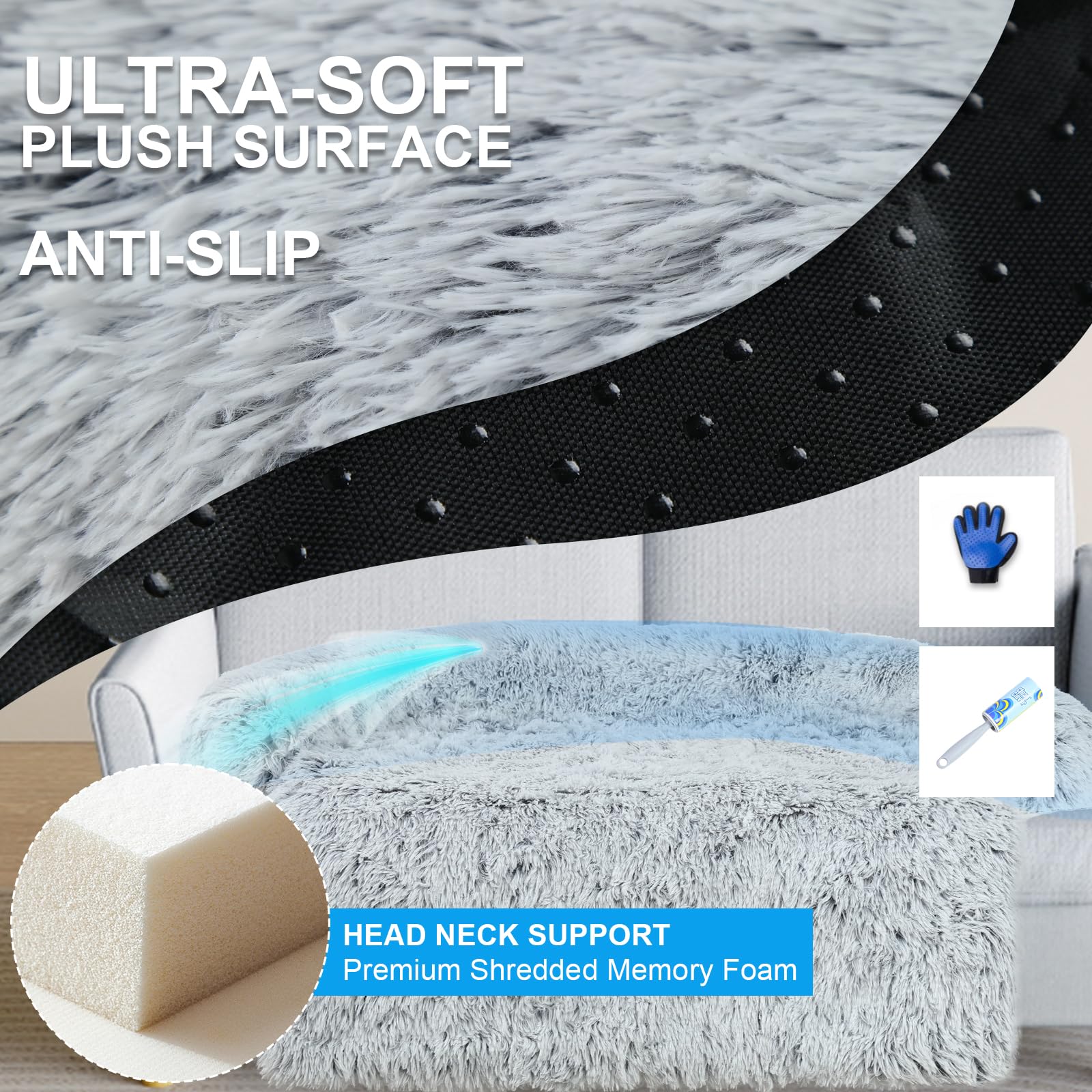 Luxury Dog Couch Bed With Memory Foam - Removable Washable Cover, Waterproof Protector For Sofas & Furniture
