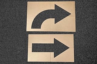 42 inch Straight & Turn Arrow Reusable Cardboard Stencil | Directional Traffic Marking for Parking Lots Straight and Curve Arrow Kit | Made w/Recycled Cardboard | Made in USA