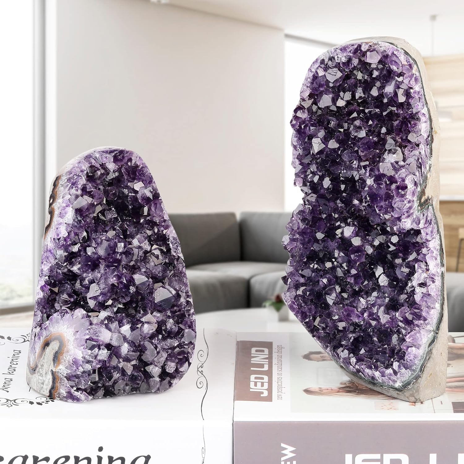 Nupuyai Natural Amethyst Crystal Quartz Cluster, Mineral Geode Druzy Specimen Stone for Reiki Healing Home Decoration (1200-1500g) - Image 4
