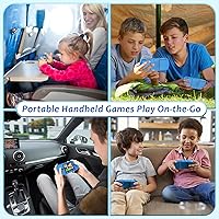 Vista 9 de Handheld Game for Kids - Preloaded 258 Retro Video Games & 3 Cartridges, 3.0" HD LCD Screen, Portable Gaming Player with Rechargeable Battery