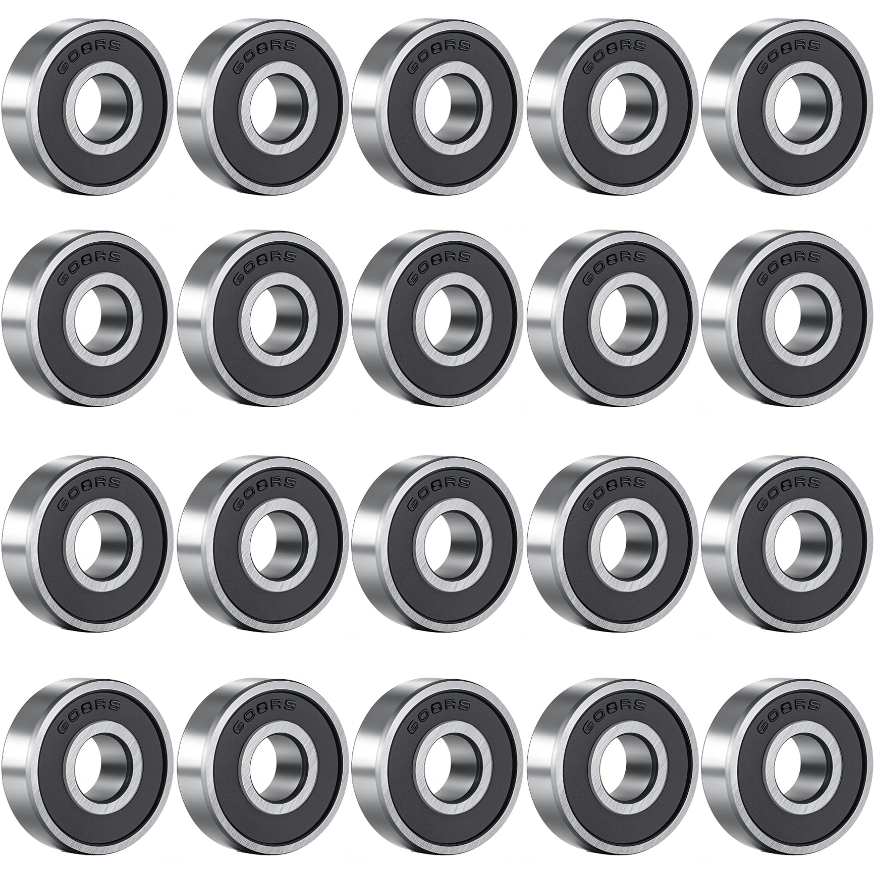 12PCS Roulements à Billes 608-2RS 8x22x7mm - Doubles Scellés Haute Performance