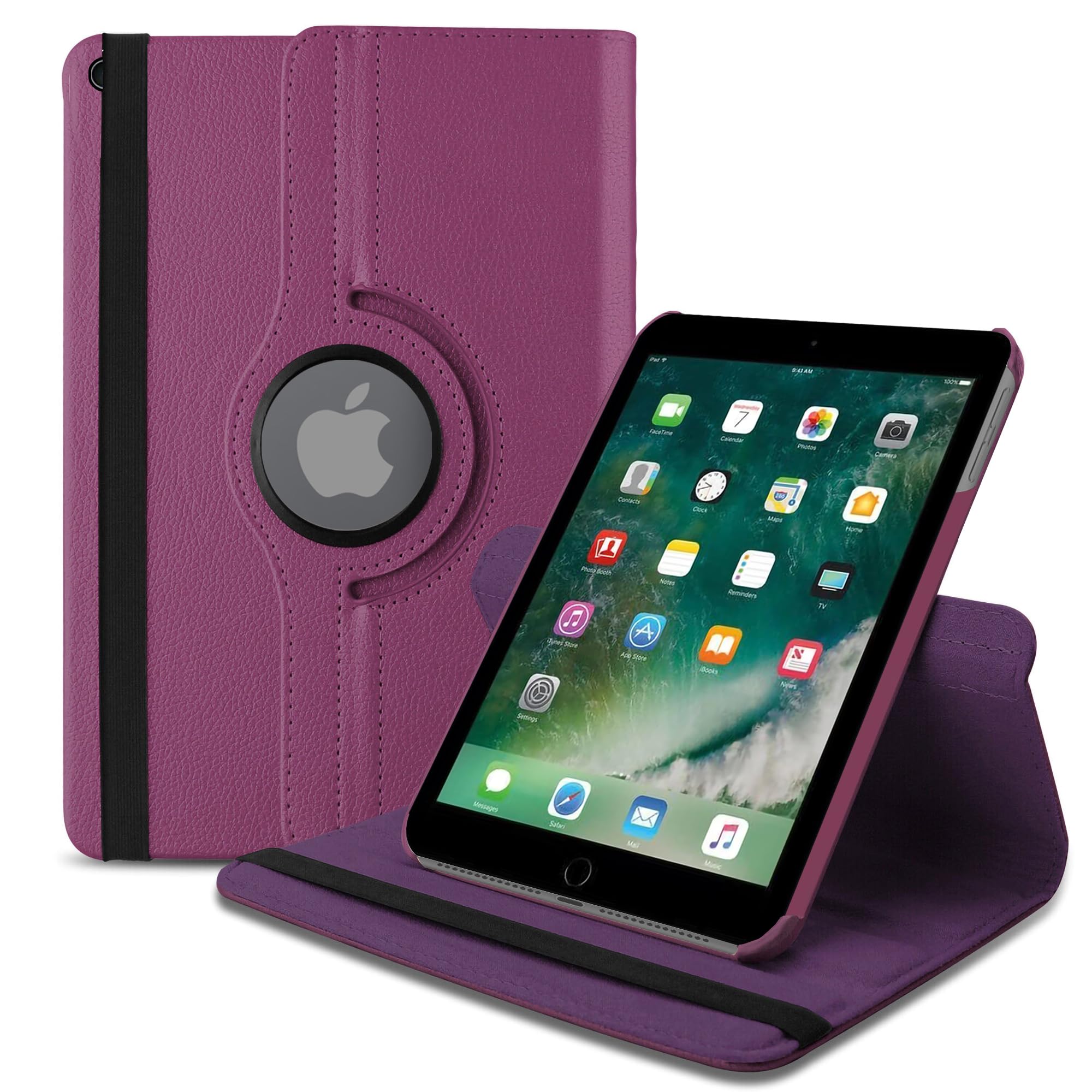 TGK Rotating Cover for iPad 9.7 inch Cover, iPad 5th Generation 2017 Model A1822 A1823 A1893 A1954 - Purple 360 Degree Stand Magnetic Smart (Auto Sleep/Wake Function) Leather Flip Case (B071HNSTHX) Amazon Price History, Amazon Price Tracker