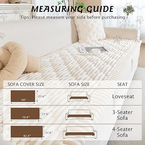 Miniatura 6 de PuTian Funda de sofá 100% impermeable para perros, lavable, antideslizante, protector de sofá, apto para mascotas, para sofás y sofás, 27.6 x 70.9