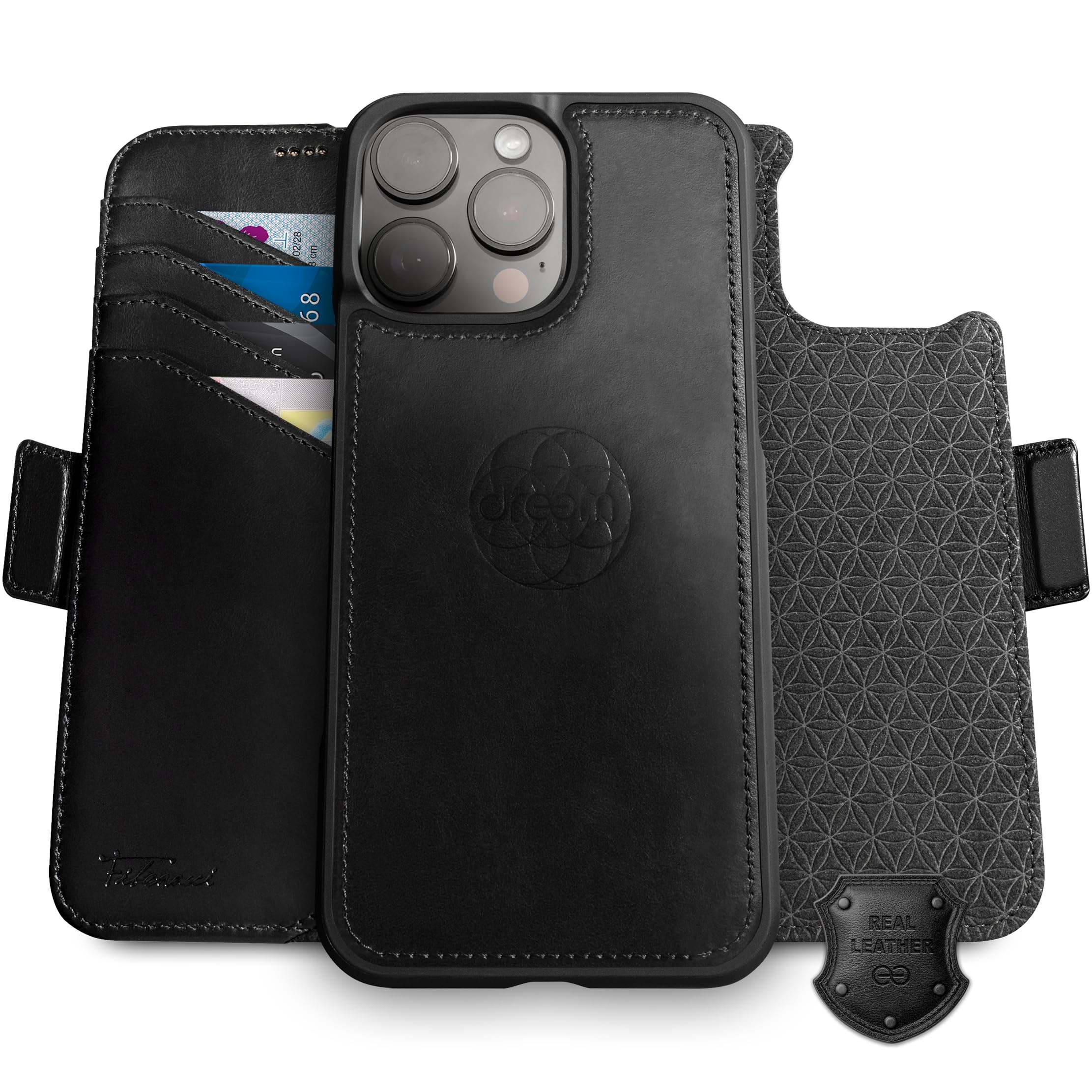 Amazon.co.jp: Dreem 本革 iphone 16 pro max ケースウォレット、画期