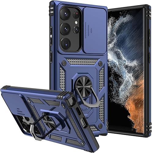 Funda para Galaxy S23 Ultra, con funda para cámara, grado militar 16 pies. Funda probada contra caídas con funda protectora magnética para S23 Ultra