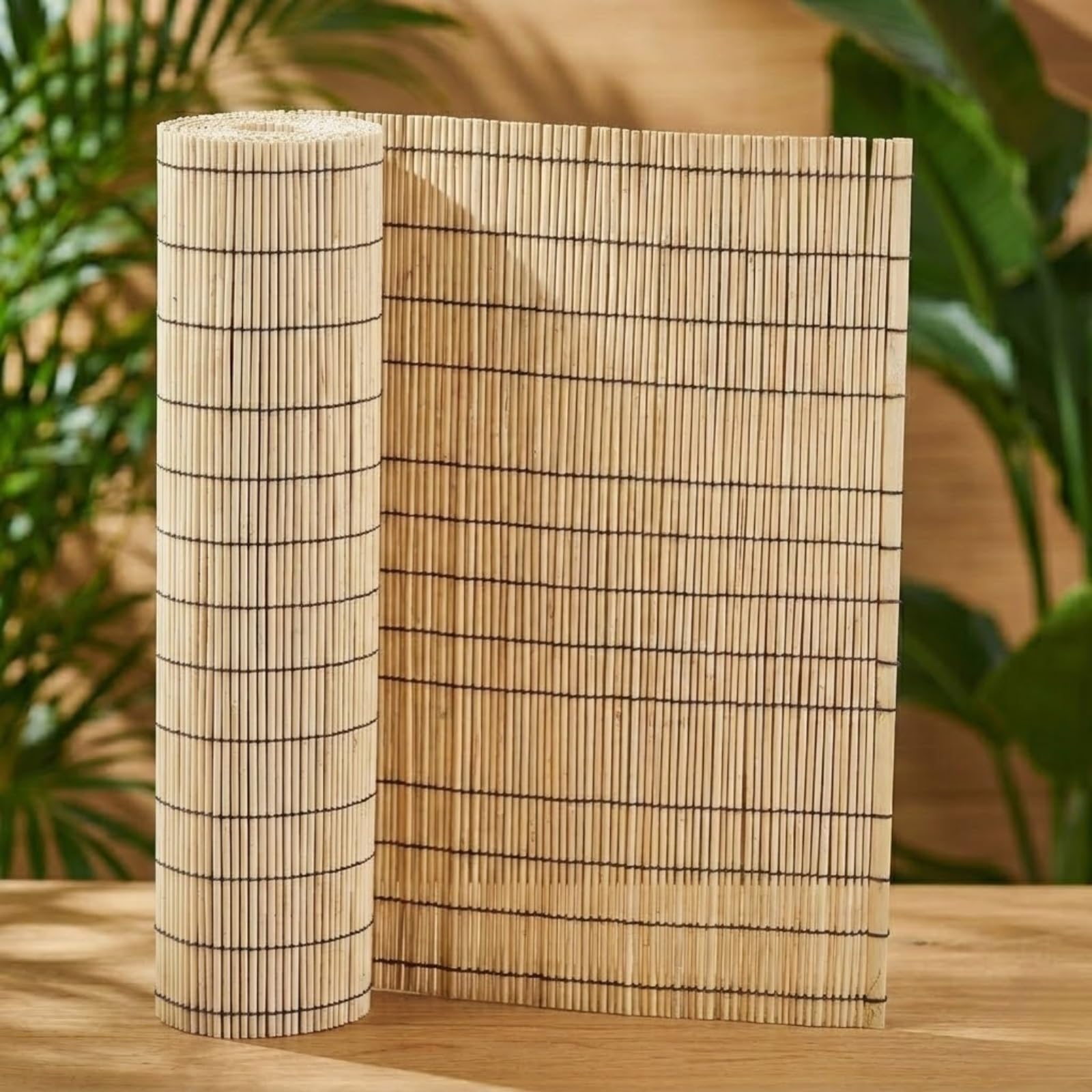 Extra Thick Natural Peeled Reed Fencing Roll - Garden Screening Privacy Fence Panels - Bamboo Reed Screening for Outdoor Balcony, Patio & Wind Protection - 1.22 x 3.96m(Natural,1.22 m H x 6.25 m L)