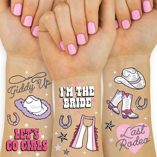 xo, Fetti Last Rodeo Bachelorette Temporary Tattoos 48 Styles