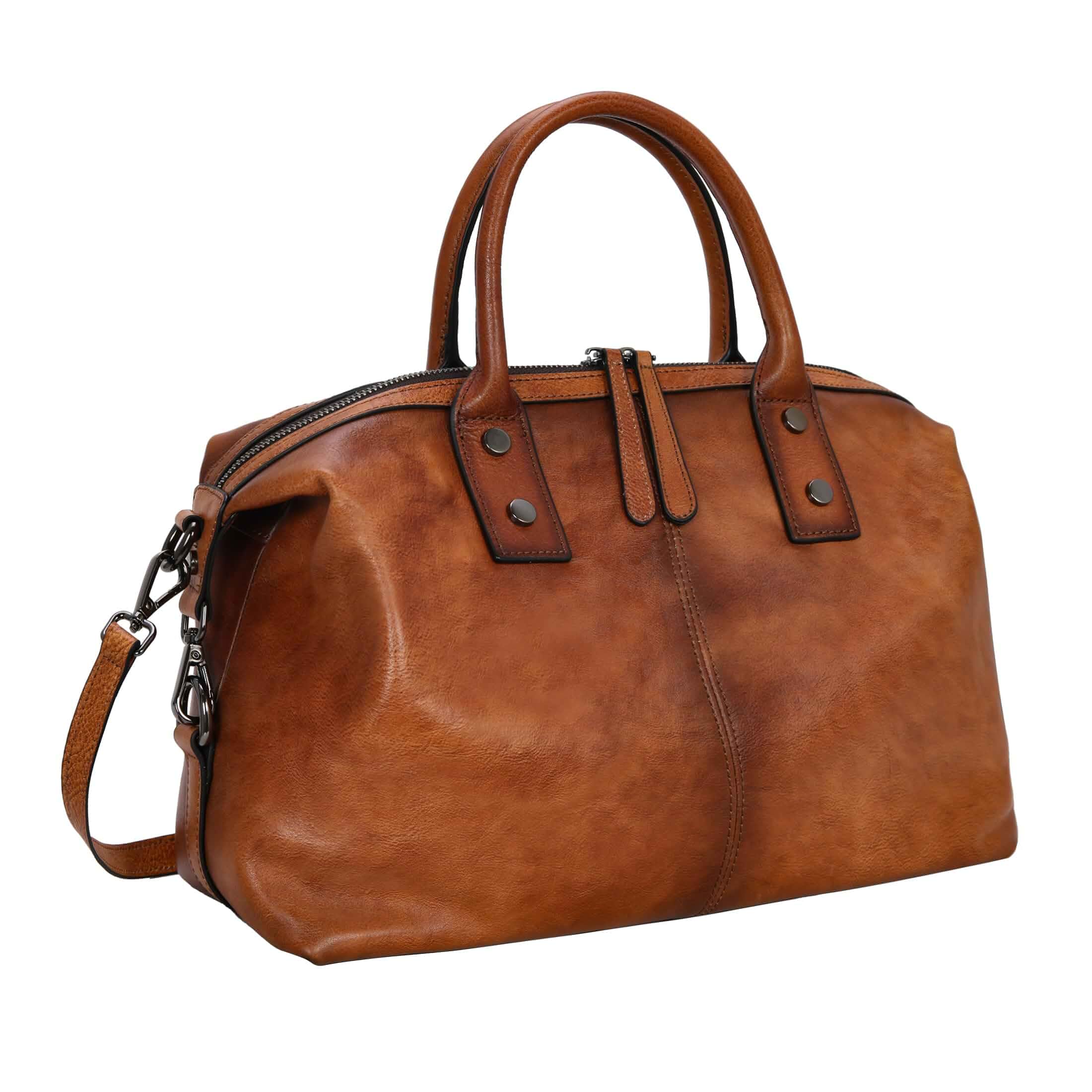Iswee Satchel Bags Leather Purses for Women Handbag Shoulder Bag Hobo Tote Retro Vintage Top Handle Cross Body Bag Large Capacity Doctor Bag Work Luxury Classic Design Pocketbooks