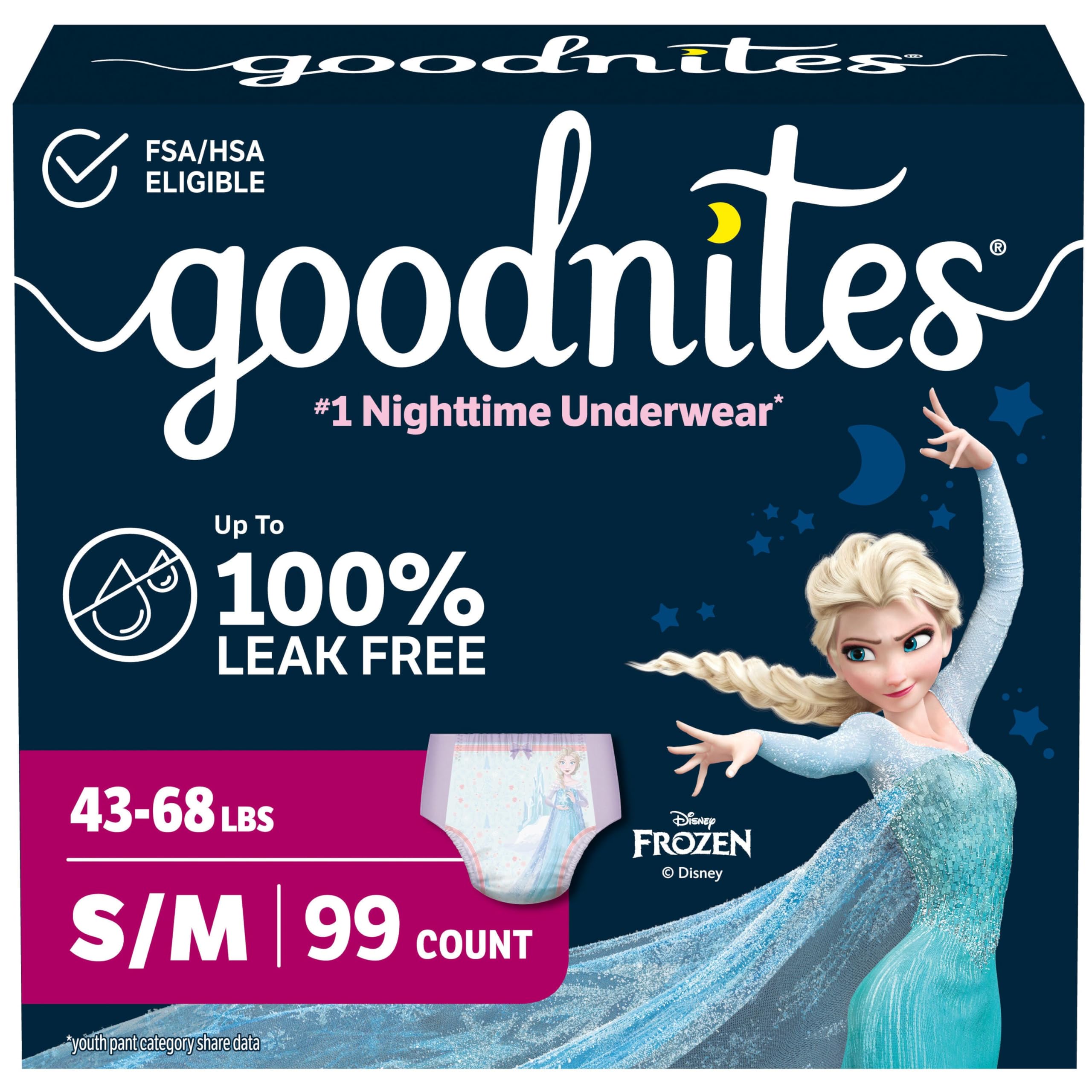 GoodNites Girls Nighttime Underwear, Size S/M, 99 Ct, 3 Packs of 33